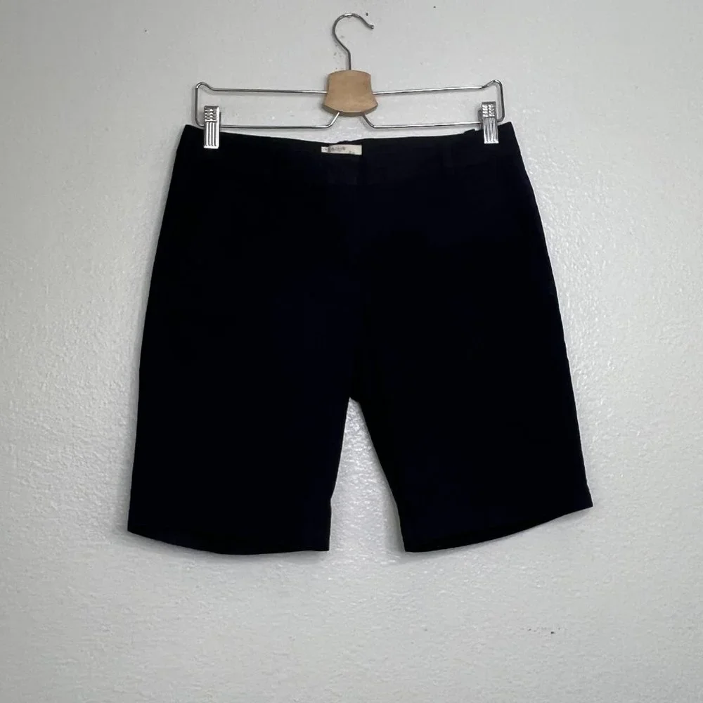 J. Crew Bermuda Shorts Womens 2 Navy Chino Flat Front‎ Mid Rise Pockets